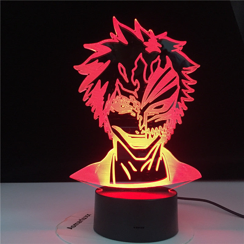3D4844 Bleach Mask Face LED Night Light Lamp for Kids Bedroom Decoration Nightlight Gift for Children Study Room Decor Light 3D