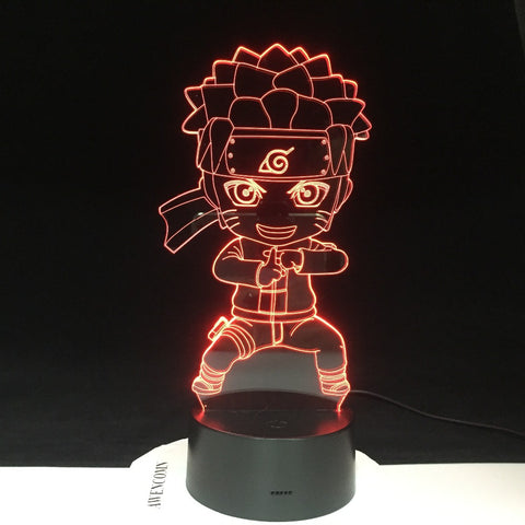Uzumaki Naruto 3D Lamp Color Changing Light For Children Bedroom Decoration Nightlight Baby Kungfu Naruto Led Night Light Gift For Kids 3289