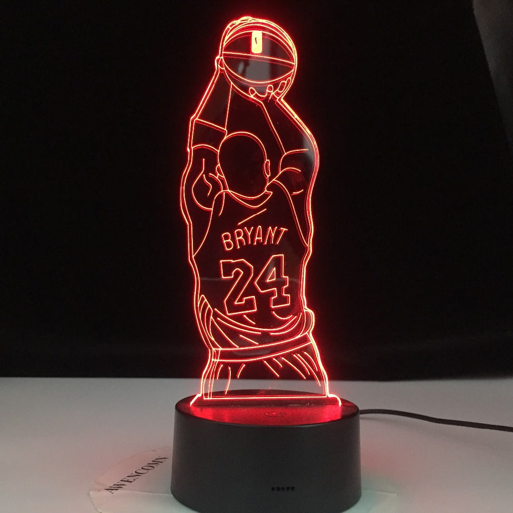Kobe Jump Shoot Figure Back View Bedroom Decor Nightlight Led Night Light Desk 3d Lamp Dropshipping Kobe Bryant Memorial Gifts
