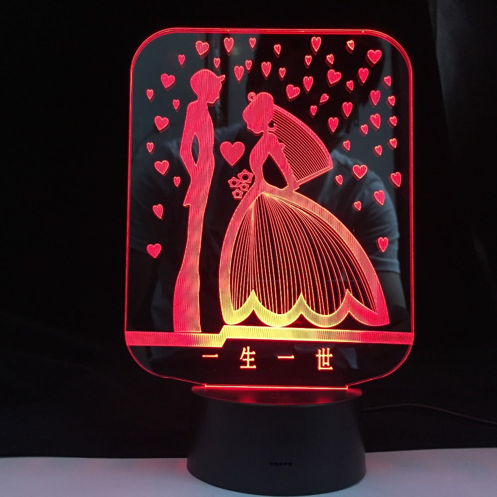 3D Led Night Light Valentine I Love U Usb Touch Remote Control 7 Colors Changable Glow In The Dark Toys Christmas Marry Gift