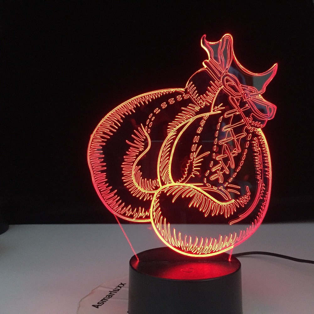 3D-4144 Boxing Gloves 3D Lamp Touch Remote Control 3D Visual Nightlight 3AA Batterie Powerbank USB LED Light