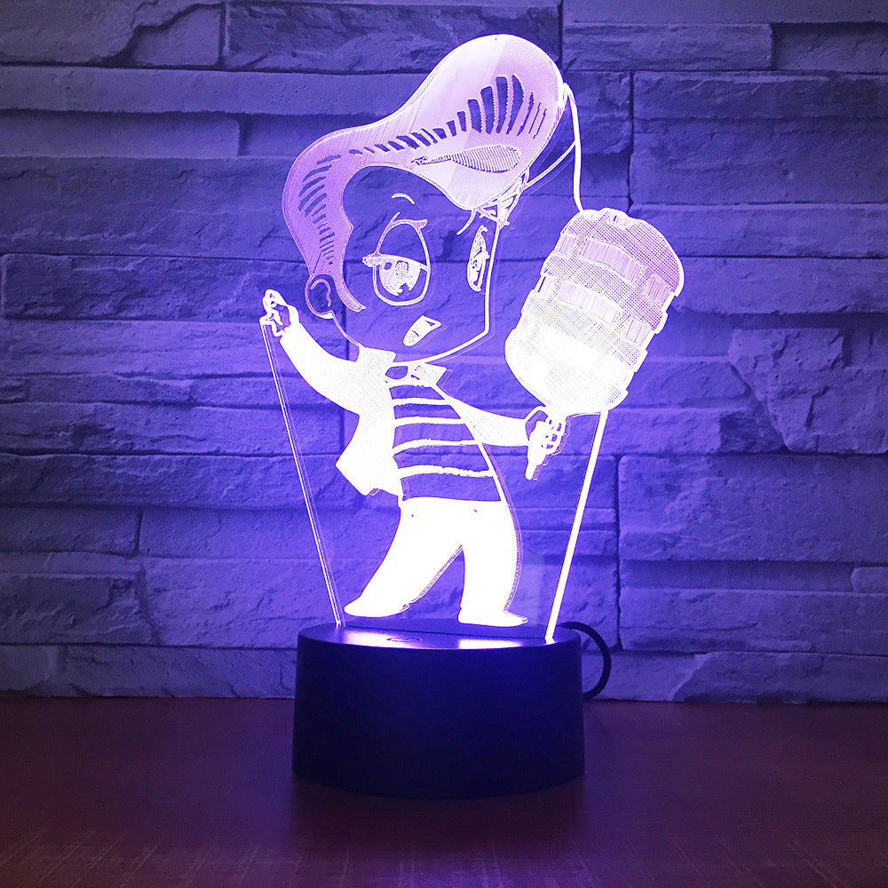 Karaoke Singing 3D lamp 7 Color Change 3D LED Light Acrylic Touch USB Lamp Room Table Desk Night Light kid's Friends Fun Gift