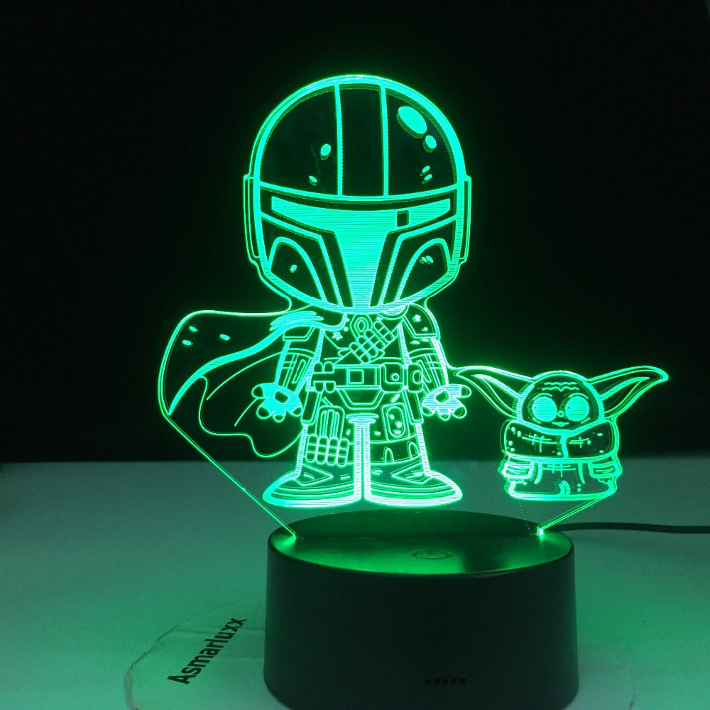 Yoda Marvel Atmosphere Touch Sensor Led Night Light USB Lamp Bright Base 3D Nightlight