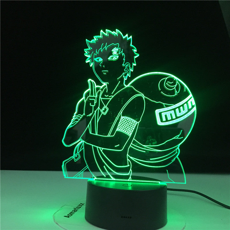 3D Lamp NARUTO Gaara Figure Children's Night light LED Anime Japanese Manga Battery Lamp Baby Sleep Nightlight Best Gift