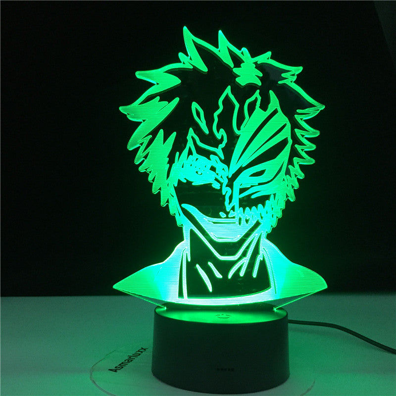 3D4844 Bleach Mask Face LED Night Light Lamp for Kids Bedroom Decoration Nightlight Gift for Children Study Room Decor Light 3D