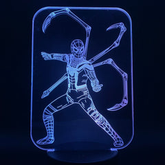 The Avengers Super Hero SpiderMan 3D LED Light Lamp Color Change Touch Night Light Lampara for Children Christmas Party Gifts