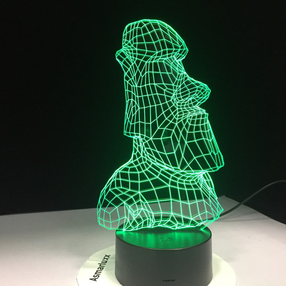 Stonehenge Stoneman Rechargeable 3D LED Night Light Portable 7 Colors Changing Touch Lamp Household Shaped Table Lamps Gift