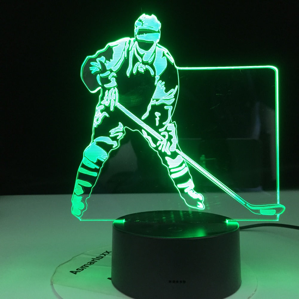 Colorful Touch 3d Led Night Light Hockey Lamp USB Illusion Atmosphere Table Lamp for Children Baby Kids Gift Bedside Bedroom
