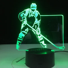 Colorful Touch 3d Led Night Light Hockey Lamp USB Illusion Atmosphere Table Lamp for Children Baby Kids Gift Bedside Bedroom