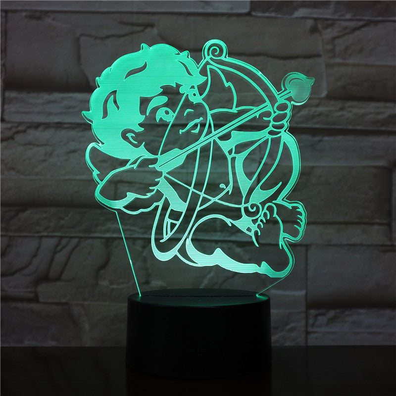 3D-2046 Cupid the God of love arrow LED Night Lamp with 7 Colors Illusion
