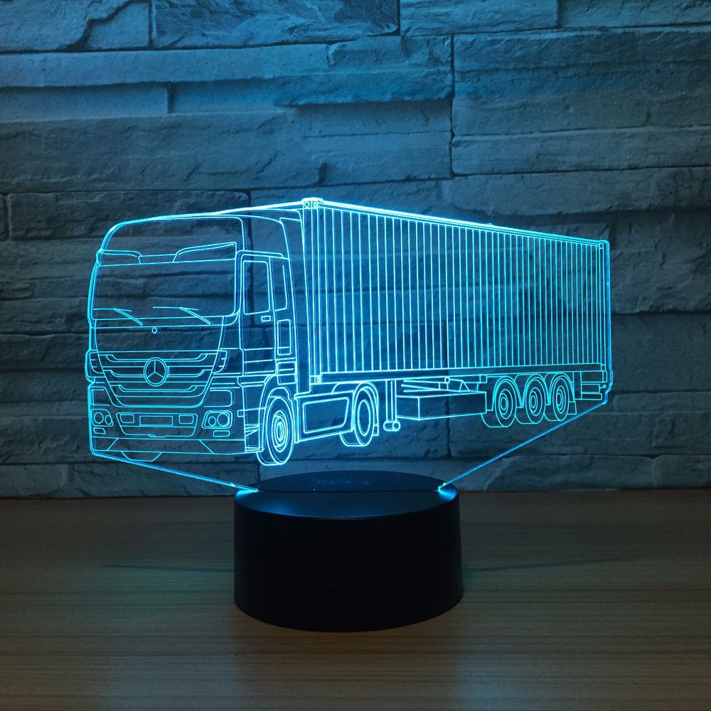 Container Truck 3D Remote Control 7 Color Lamp Visual Led Night Lights For Kids Touch Usb Table Lampara Lampe Dropshipping