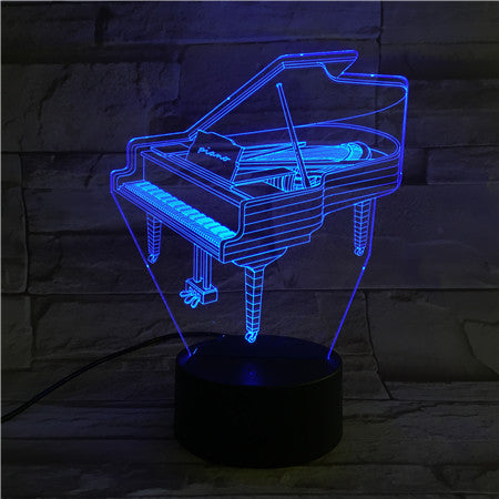 Piano - 3D Optical Illusion LED Lamp Hologram
