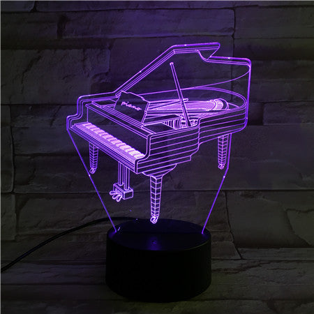 Piano - 3D Optical Illusion LED Lamp Hologram