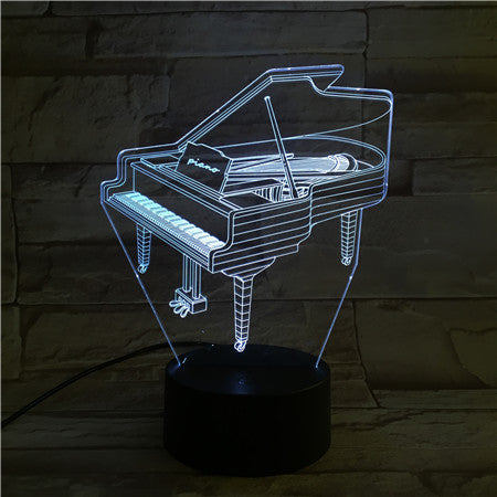 Piano - 3D Optical Illusion LED Lamp Hologram