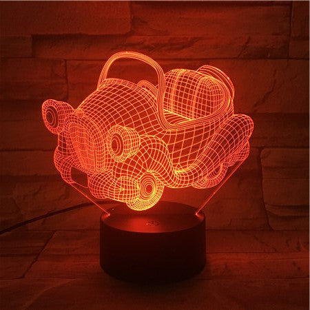 Small car - 3D Optical Illusion LED Lamp Hologram