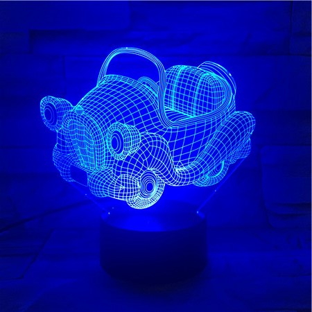 Small car - 3D Optical Illusion LED Lamp Hologram
