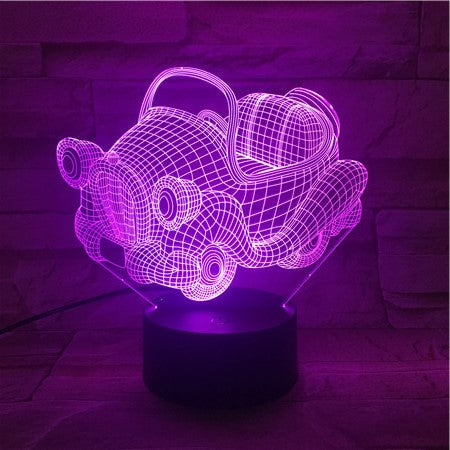 Small car - 3D Optical Illusion LED Lamp Hologram