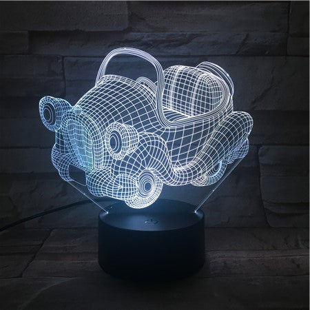 Small car - 3D Optical Illusion LED Lamp Hologram