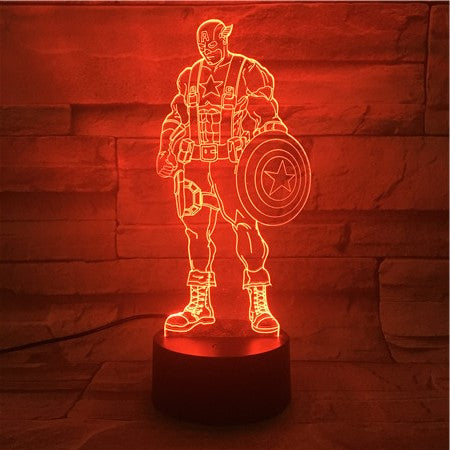 Captain A - 3D Optical Illusion LED Lamp Hologram