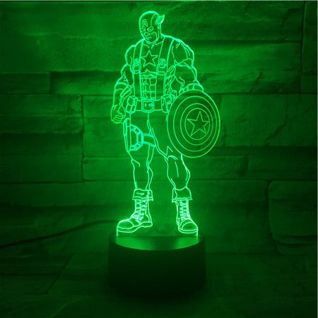 Captain A - 3D Optical Illusion LED Lamp Hologram