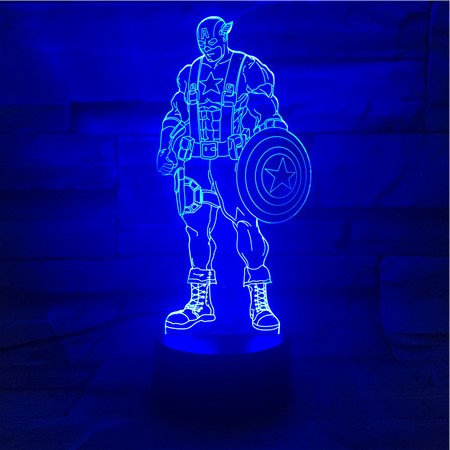 Captain A - 3D Optical Illusion LED Lamp Hologram