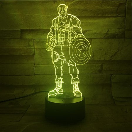 Captain A - 3D Optical Illusion LED Lamp Hologram