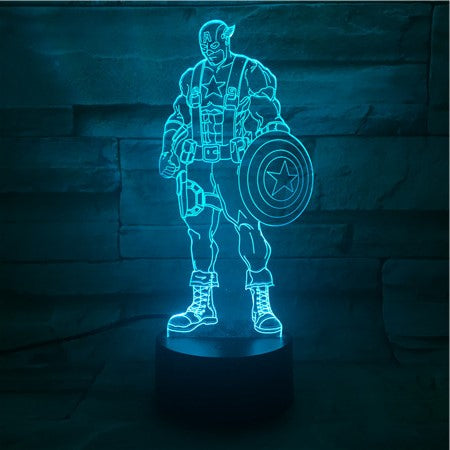 Captain A - 3D Optical Illusion LED Lamp Hologram