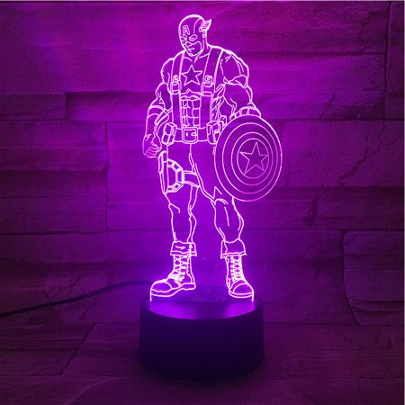 Captain A - 3D Optical Illusion LED Lamp Hologram