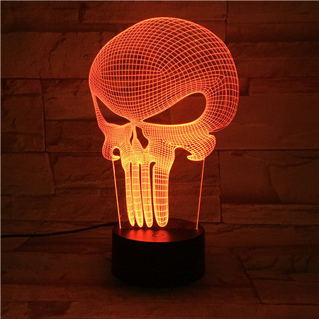 Punisher - 3D Optical Illusion LED Lamp Hologram