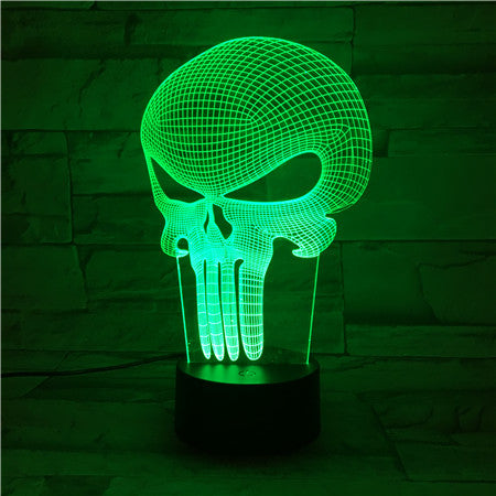 Punisher - 3D Optical Illusion LED Lamp Hologram