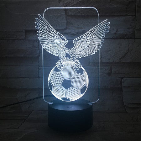 Eagle on Ball - 3D Optical Illusion LED Lamp Hologram