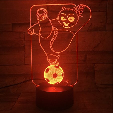 Panda on Ball - 3D Optical Illusion LED Lamp Hologram