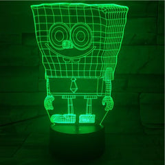Sponge Bob - 3D Optical Illusion LED Lamp Hologram
