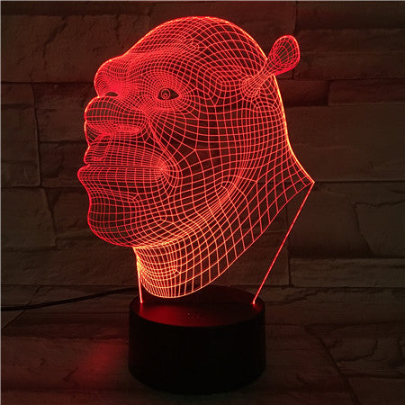 Shrek Face- 3D Optical Illusion LED Lamp Hologram