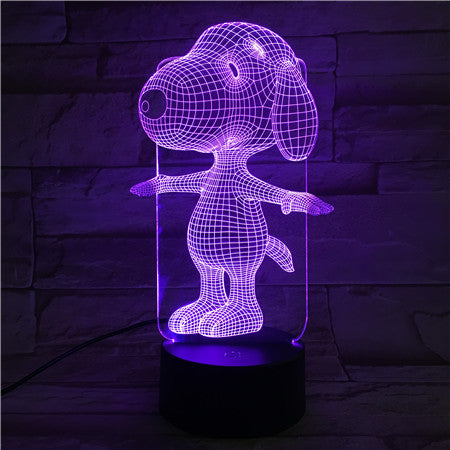 Dog - 3D Optical Illusion LED Lamp Hologram