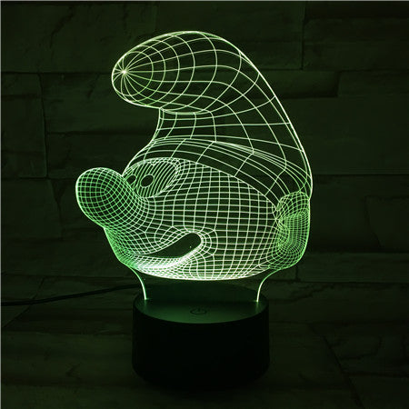 Smurf Face - 3D Optical Illusion LED Lamp Hologram