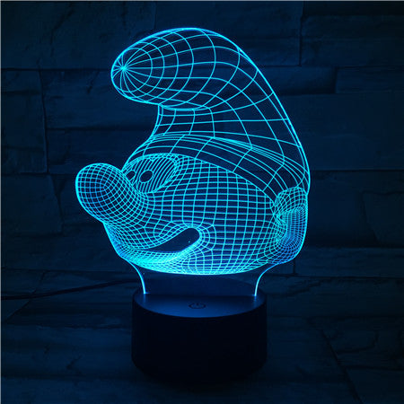 Smurf Face - 3D Optical Illusion LED Lamp Hologram