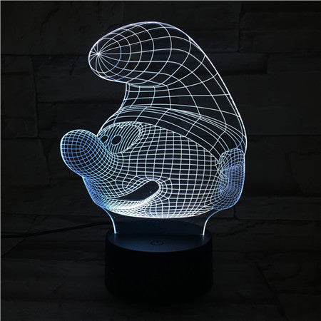 Smurf Face - 3D Optical Illusion LED Lamp Hologram