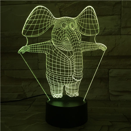 Elephant - 3D Optical Illusion LED Lamp Hologram