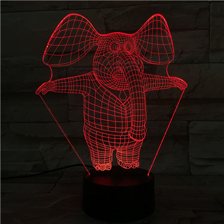 Elephant - 3D Optical Illusion LED Lamp Hologram