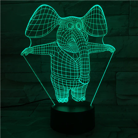 Elephant - 3D Optical Illusion LED Lamp Hologram