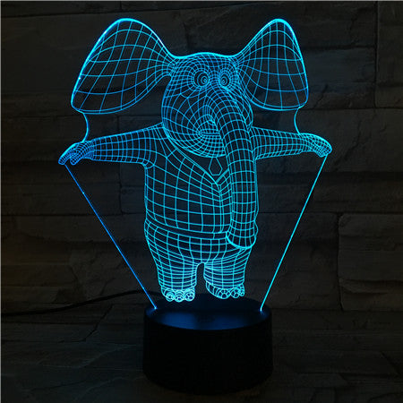 Elephant - 3D Optical Illusion LED Lamp Hologram