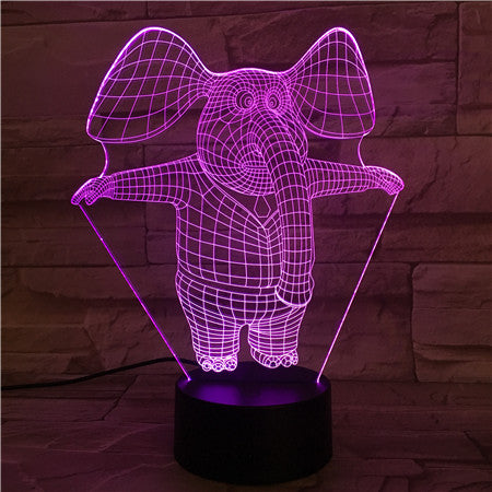 Elephant - 3D Optical Illusion LED Lamp Hologram