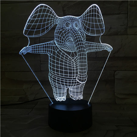 Elephant - 3D Optical Illusion LED Lamp Hologram