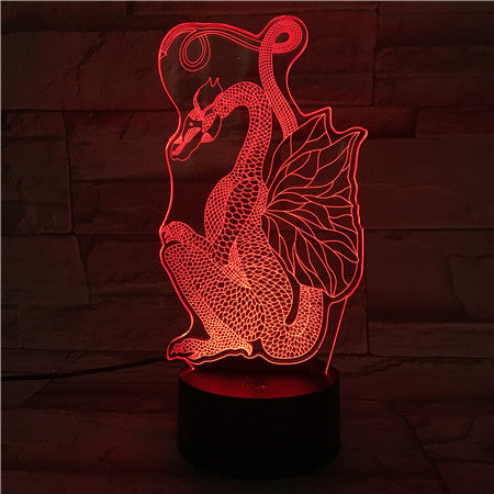 Dragon - 3D Optical Illusion LED Lamp Hologram