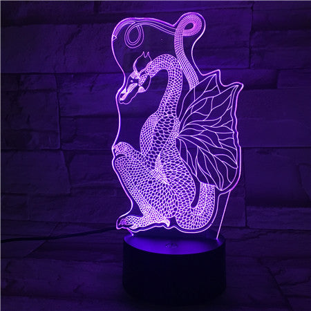 Dragon - 3D Optical Illusion LED Lamp Hologram