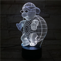 Turtle in Glasses - 3D Optical Illusion LED Lamp Hologram