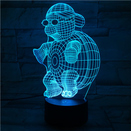 Turtle in Glasses - 3D Optical Illusion LED Lamp Hologram