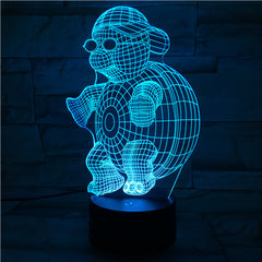 Turtle in Glasses - 3D Optical Illusion LED Lamp Hologram