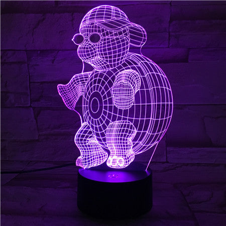 Turtle in Glasses - 3D Optical Illusion LED Lamp Hologram